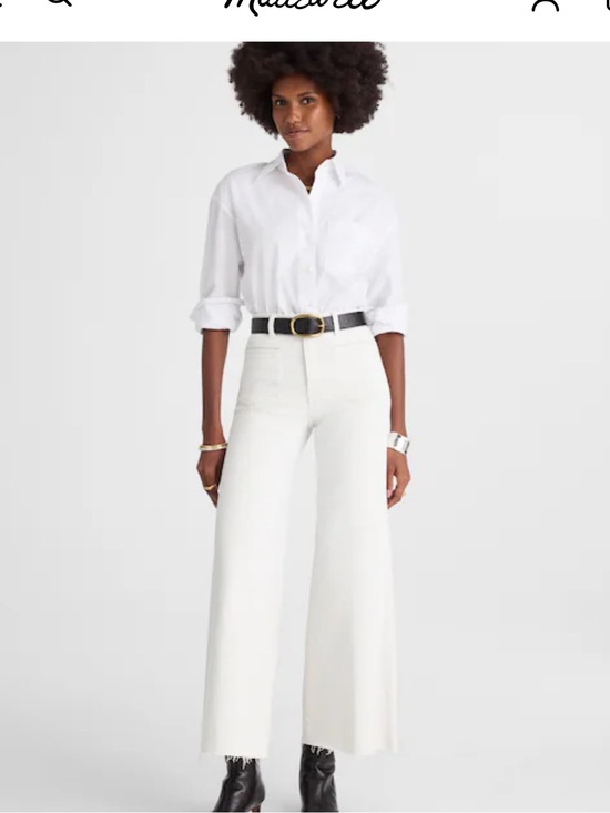 Madewell Denim - Madewell NWT flared crop Wide-Leg High-Rise Jeans vintage ivory women’s size 33